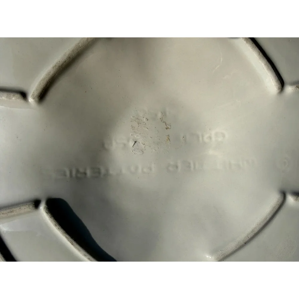 Vintage White Ceramic Lotus Serving Platter Flower-shaped‎ Decorative 13inches
